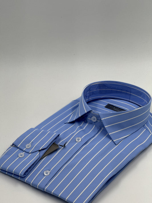 SLİM FİT ÇİZGİLİ LİKRALI GÖMLEK