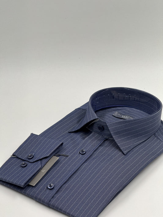 SLİM FİT ÇİZGİLİ LİKRALI GÖMLEK