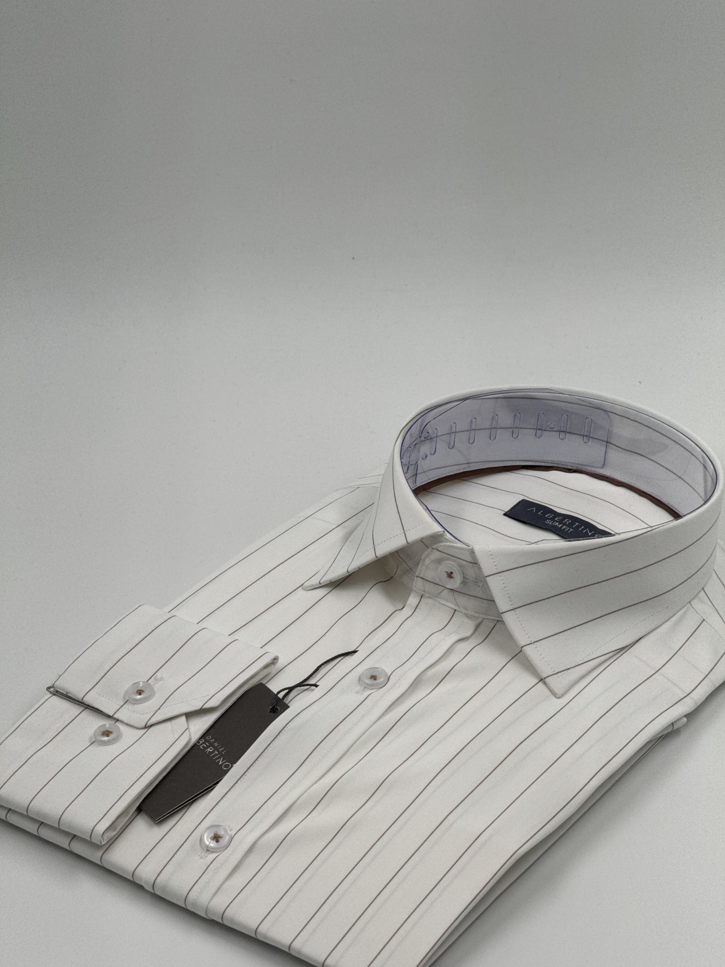 SLİM FİT ÇİZGİLİ LİKRALI GÖMLEK