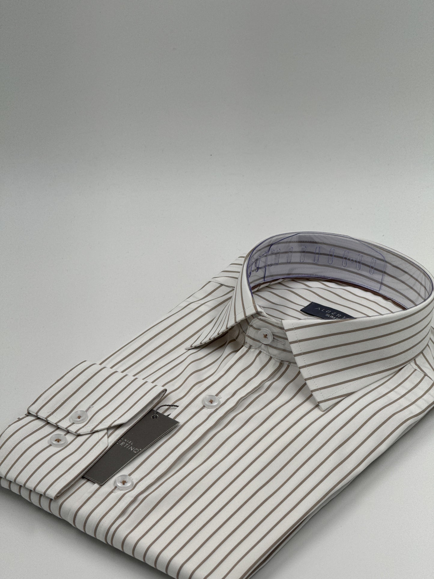 SLİM FİT ÇİZGİLİ LİKRALI GÖMLEK