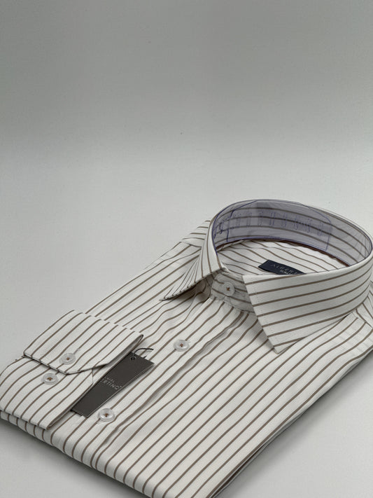 SLİM FİT ÇİZGİLİ LİKRALI GÖMLEK