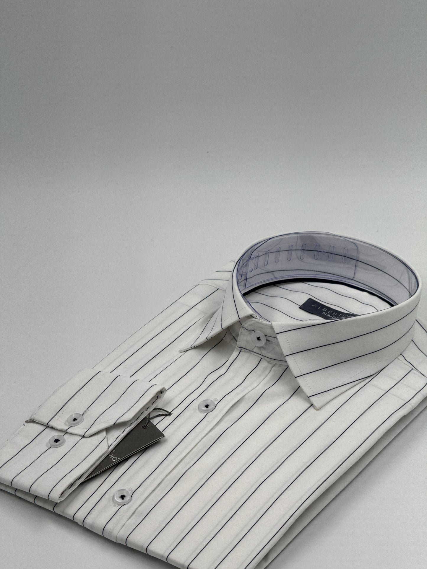 SLİM FİT ÇİZGİLİ LİKRALI GÖMLEK