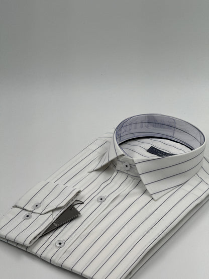 SLİM FİT ÇİZGİLİ LİKRALI GÖMLEK