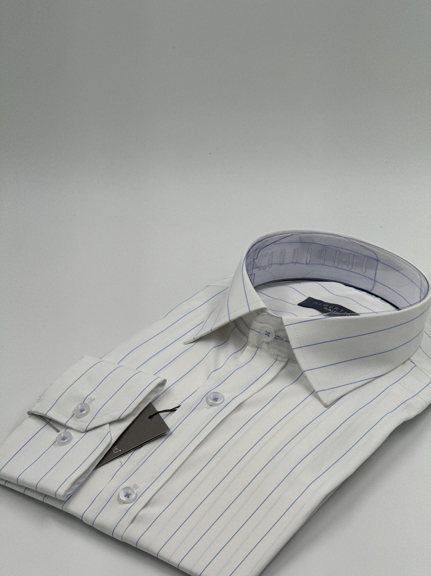 SLİM FİT ÇİZGİLİ LİKRALI GÖMLEK