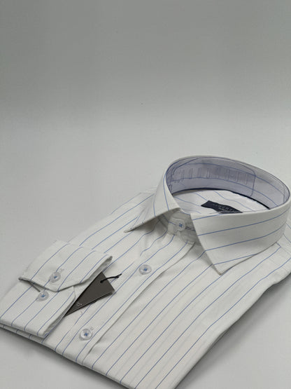 SLİM FİT ÇİZGİLİ LİKRALI GÖMLEK