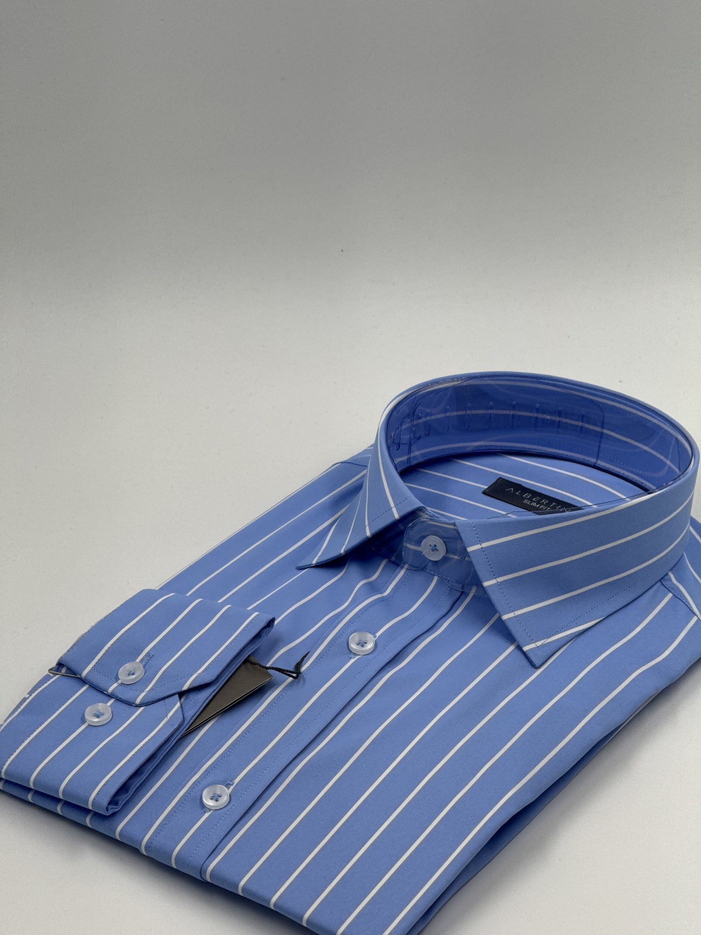 SLİM FİT ÇİZGİLİ LİKRALI GÖMLEK