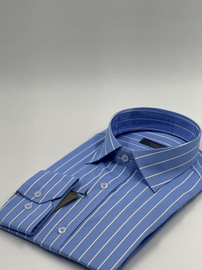 SLİM FİT ÇİZGİLİ LİKRALI GÖMLEK