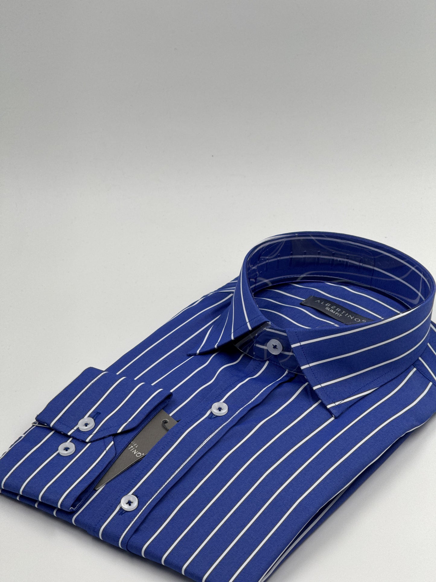 SLİM FİT ÇİZGİLİ LİKRALI GÖMLEK