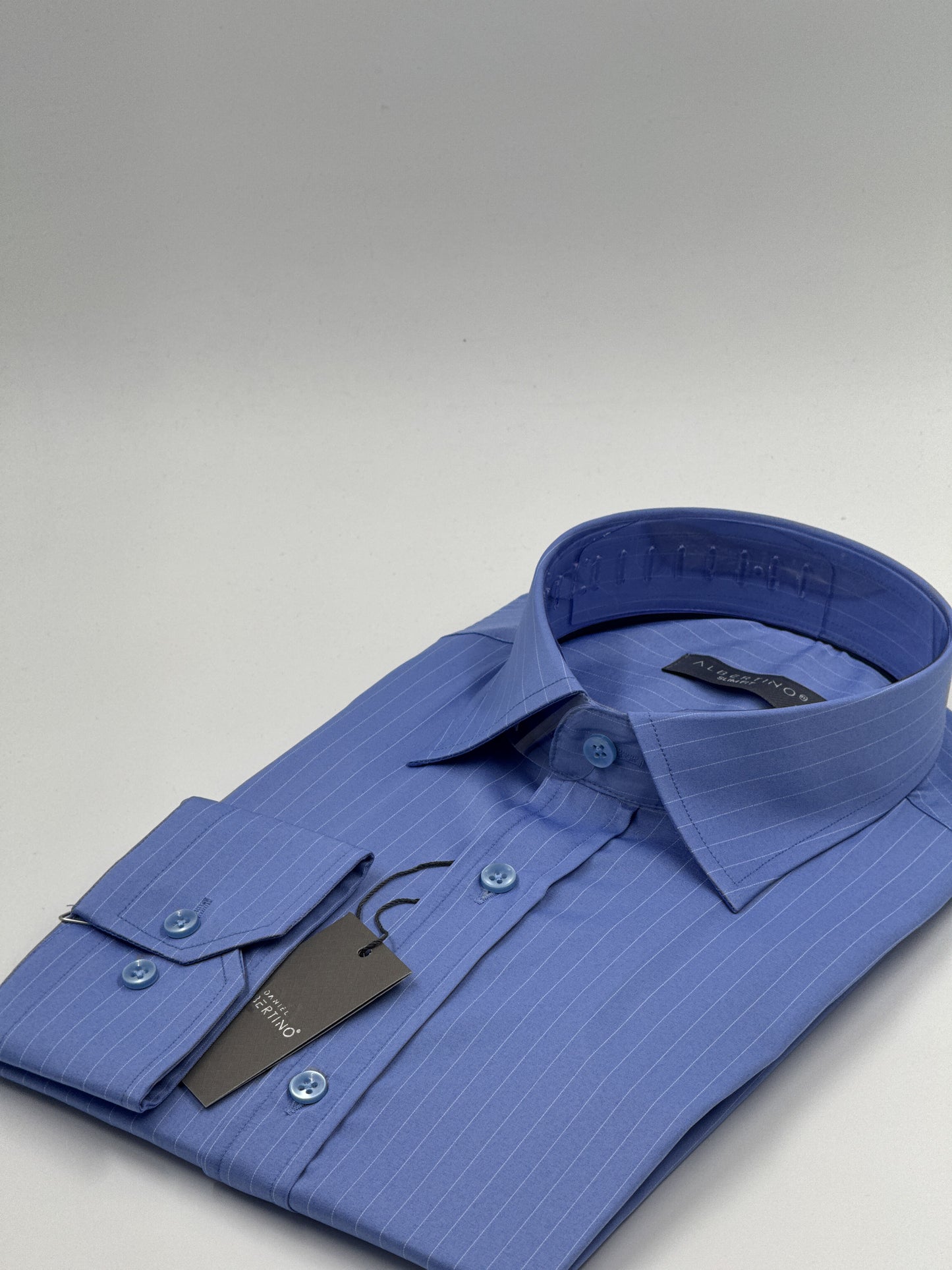 SLİM FİT ÇİZGİLİ LİKRALI GÖMLEK