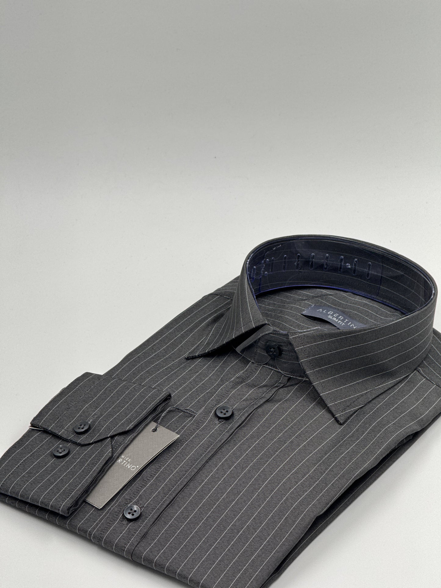 SLİM FİT ÇİZGİLİ LİKRALI GÖMLEK