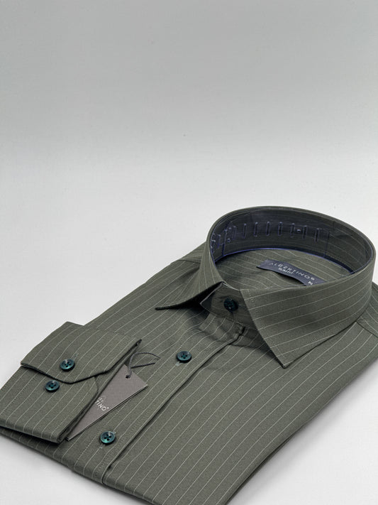 SLİM FİT ÇİZGİLİ LİKRALI GÖMLEK