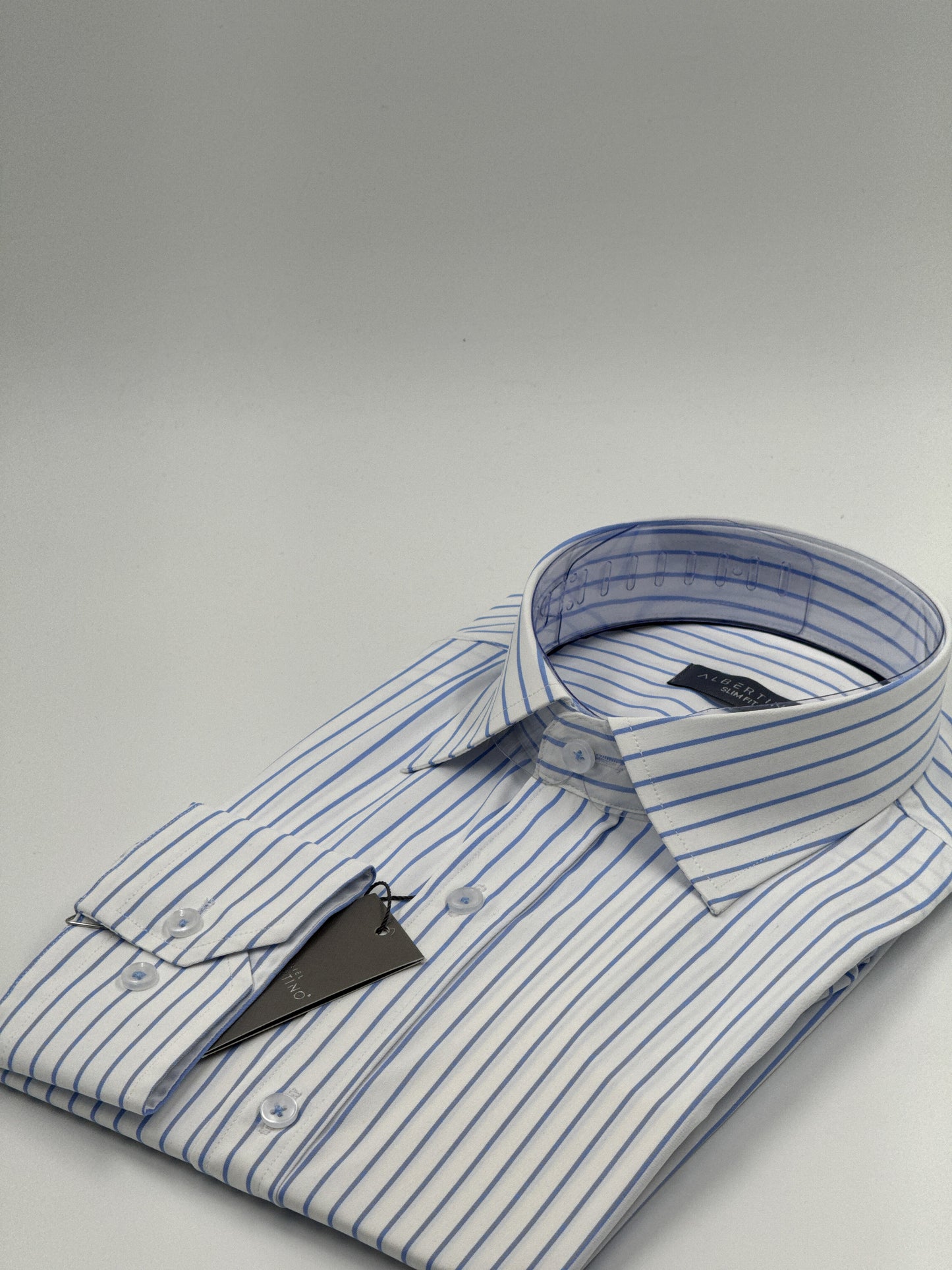 SLİM FİT ÇİZGİLİ LİKRALI GÖMLEK