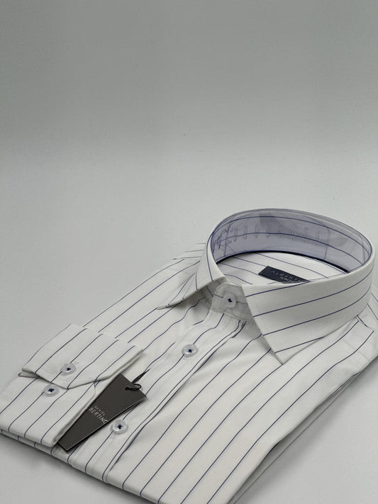SLİM FİT ÇİZGİLİ LİKRALI GÖMLEK